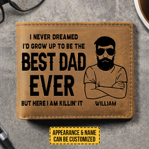 Best Dad Ever - Personalized Bifold Wallet - Gift For Dad