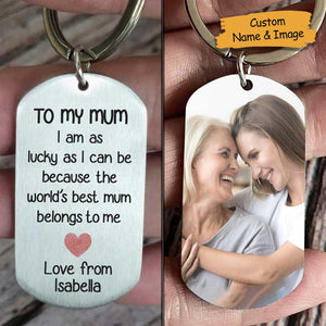 You're The World Best Mum - Upload Image, Gift For Mum - Personalized Keychain.