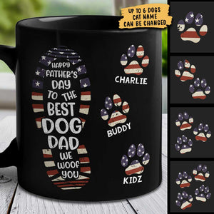 Happy Father's Day To The Best Dog Dad - Gift For Dad - Personalized Black Mug.