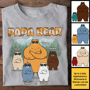 Awesome Papa Bear - Personalized Unisex T-shirt, Hoodie - Gift For Dad, Grandpa