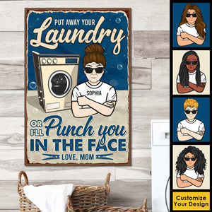 Put Away Your Laundry - Gift For Mother, Personalized Vertical Poster.