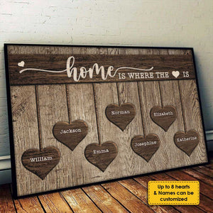 Home Is Where The Heart Is - Personalized Horizontal Poster - Gift For Couples, Husband Wife