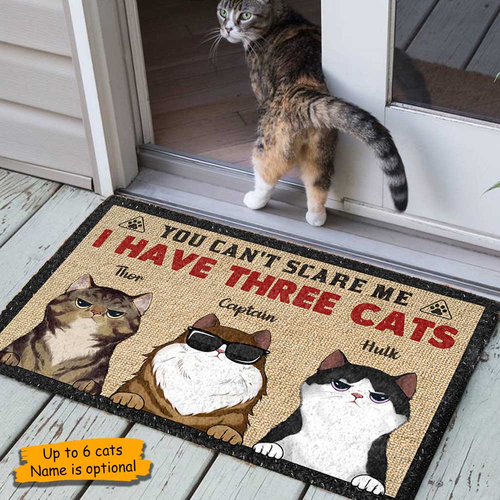 home Sweet Home Three Cats Door Mat, Indoor Mat, Creative Doormat