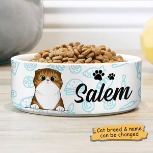 Food World, Gift For Cat Lovers - Personalized Custom Cat Bowls.