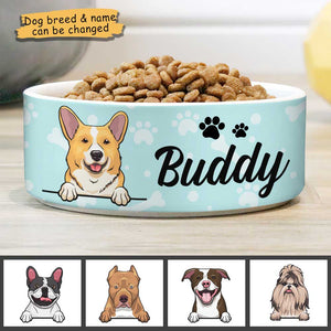 Pastel Blue, Gift For Dog Lovers - Personalized Custom Dog Bowls.