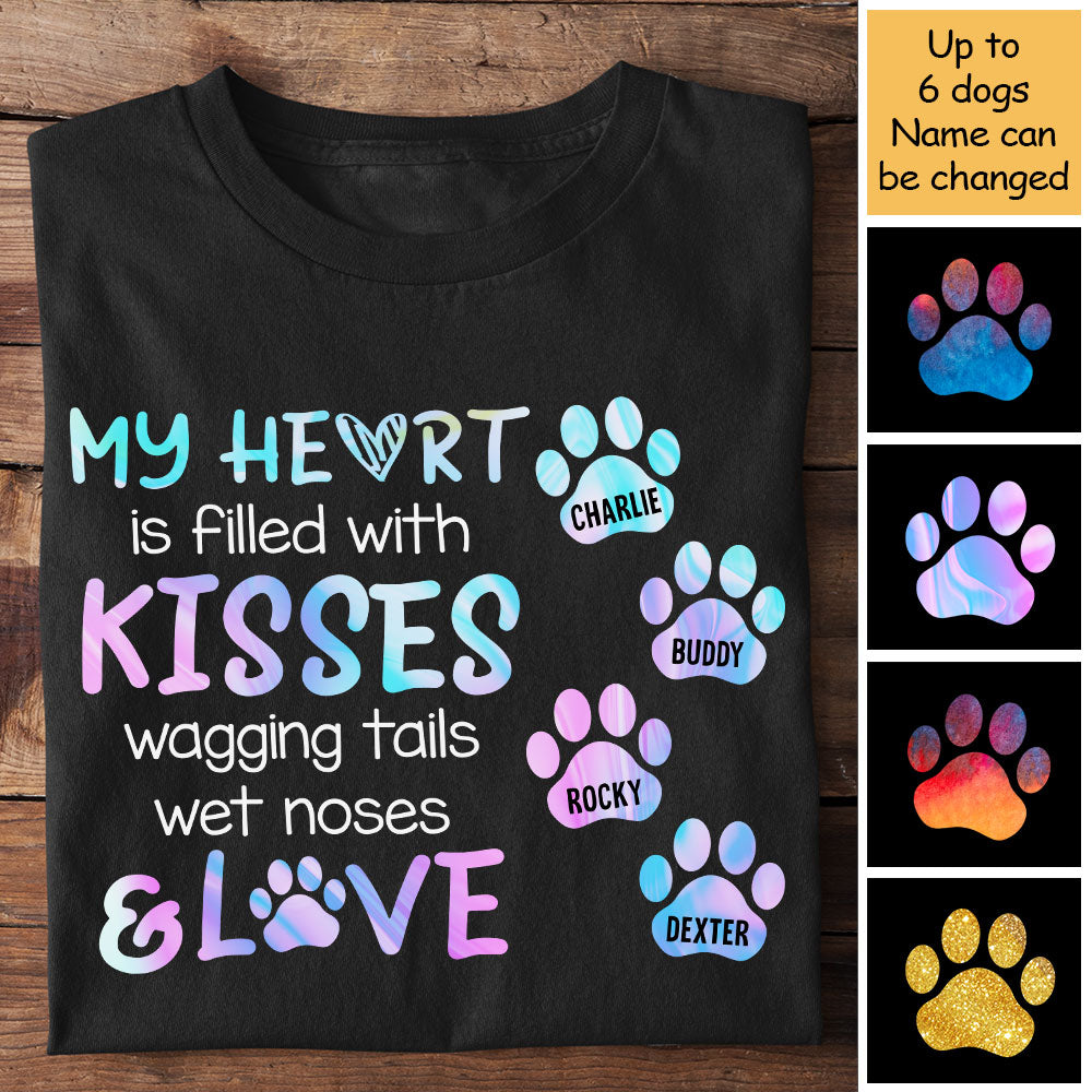 My Heart Is Filled With Kisses - Personalized Unisex T-Shirt.