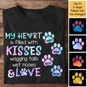 My Heart Is Filled With Kisses - Personalized Unisex T-Shirt.
