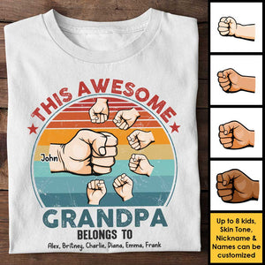 This Awesome Grandpa Belongs To These Kids - Gift For Dad, Grandpa - Personalized Unisex T-shirt, Hoodie