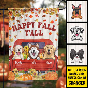 Happy Fall Y'all - Personalized Dog Flag.