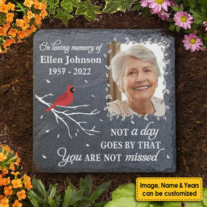 Not A Day Goes By That You're Not Missed - Personalized Memorial Stone, Human Grave Marker - Upload Image, Memorial Gift, Sympathy Gift