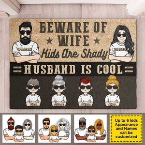 Beware Of Wife - Personalized Decorative Mat - Gift For Couples, Husband Wife