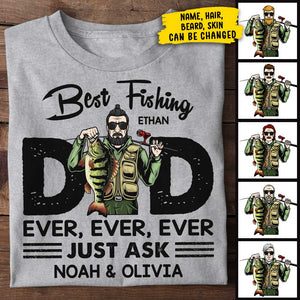 Best Fishing Dad Ever - Gift For Dad - Personalized Unisex T-Shirt.