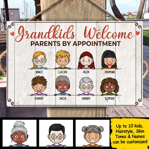 Grandkids Welcome - Personalized Rectangle Sign.