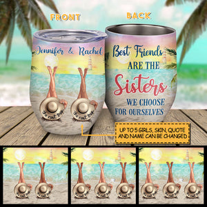Beach Bestie Choose For Ourselves - Personalized Wine Tumbler.