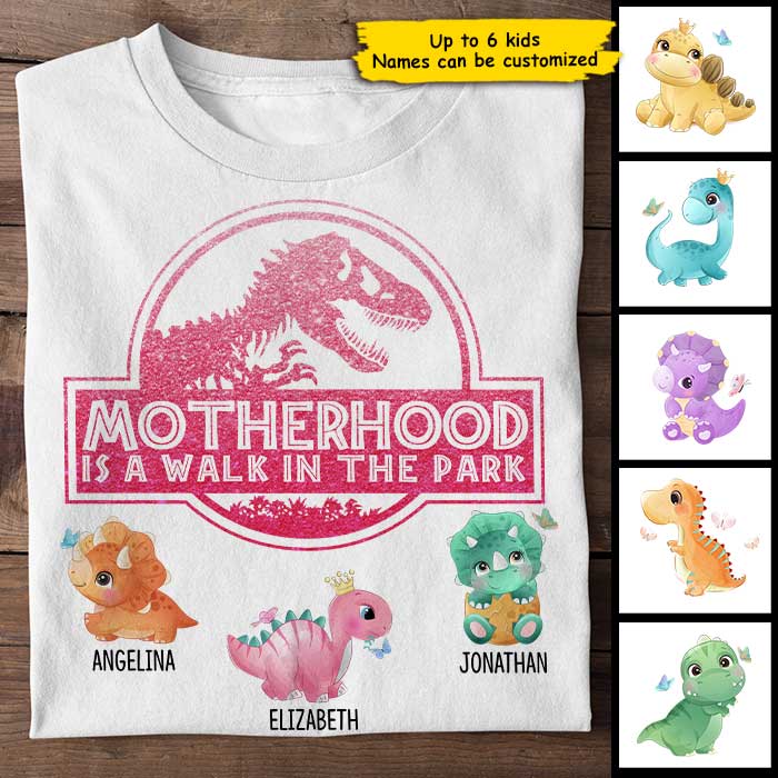 Motherhood Is A Walk In The Park - Personalized T-Shirt.