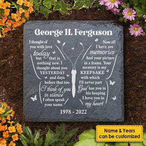 I Thought Of You With Love Today - Personalized Memorial Stone, Human Grave Marker - Memorial Gift, Sympathy Gift
