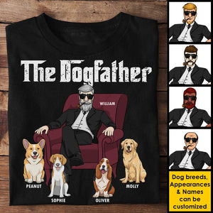 The Dog Father Dog Dad In Suit - Gift for Dog Dad - Personalized Unisex T-Shirt, Hoodie