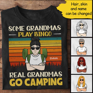 Real Grandmas Go Camping - Personalized Unisex T-Shirt.