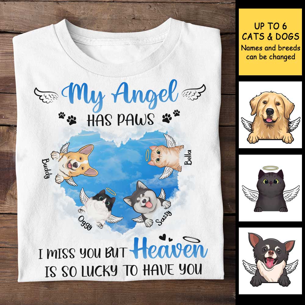 My Angel Has Paws - Personalized Unisex T-Shirt.