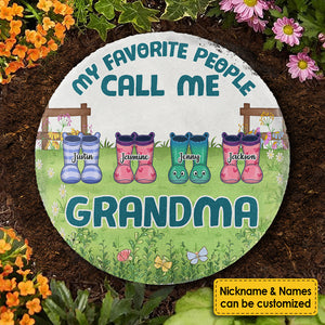 Mes personnes préférées m'appellent grand-mère - Pierre de jardin personnalisée - Cadeau pour grand-mère, grands-parents