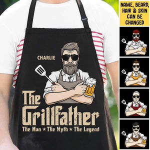 The Grillfather - Gift For Dad - Personalized Apron.
