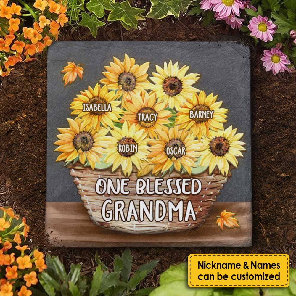 One Blessed Grandma - Personalized Garden Stone - Gift For Grandma, Grandparents