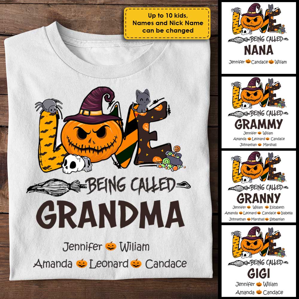Love Being Called Grandma Halloween - Personalized Unisex T-Shirt.
