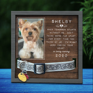 I'm Right Here Inside Your Heart - Upload Image, Personalized Memorial Pet Loss Sign (9x9 inches).
