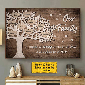 A Little Bit Of Crazy - Personalized Horizontal Poster - Gift For Grandparents