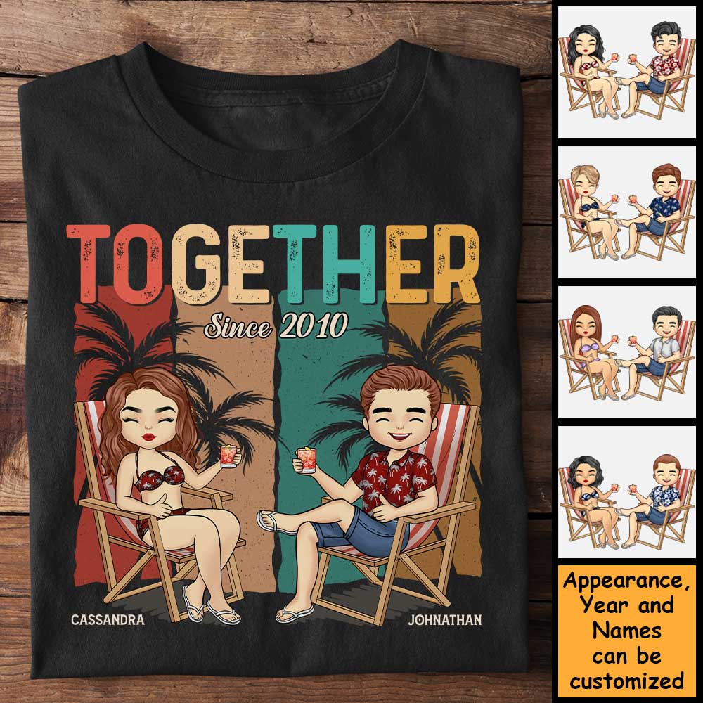 We've Been Together Since - Personalized Unisex T-Shirt, Hoodie, Sweatshirt - Gift For Couple, Husband Wife, Anniversary, Engagement, Wedding, Marriage Gift
