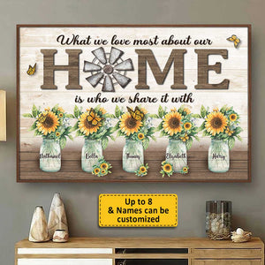 What We Love Most About Our Home - Personalized Horizontal Poster - Gift For Couples, Husband Wife