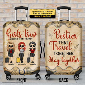 Besties That Travel Together Stay Together - Gift For Bestie - Personalized Luggage Cover