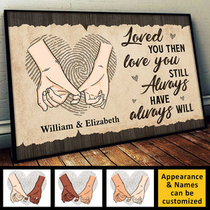 Loved You Then, Love You Still - Personalized Horizontal Poster - Gift For Couples, Husband Wife