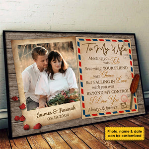 Meeting You Was Fate - Personalized Horizontal Poster.