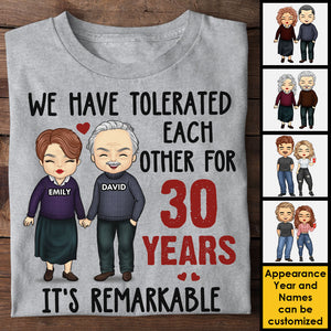 We Have Tolerated Each Other - Personalized Unisex T-shirt, Hoodie, Sweatshirt - Gift For Couple, Husband Wife, Anniversary, Engagement, Wedding, Marriage Gift