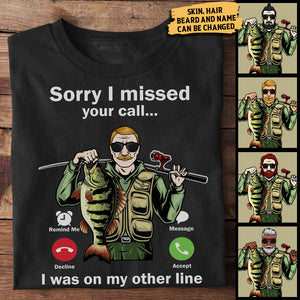 I Was On My Other Line - Personalized Unisex T-Shirt.