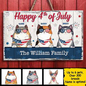 Happy 4th of July - 4th Of July Funny Personalized Pet Rectangle Sign.