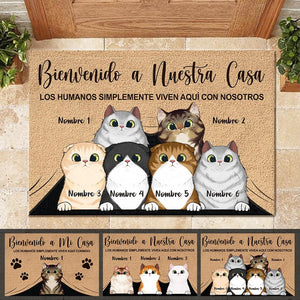 Bienvenido A Mi Casa Spanish - Funny Personalized Cat Decorative Mat.