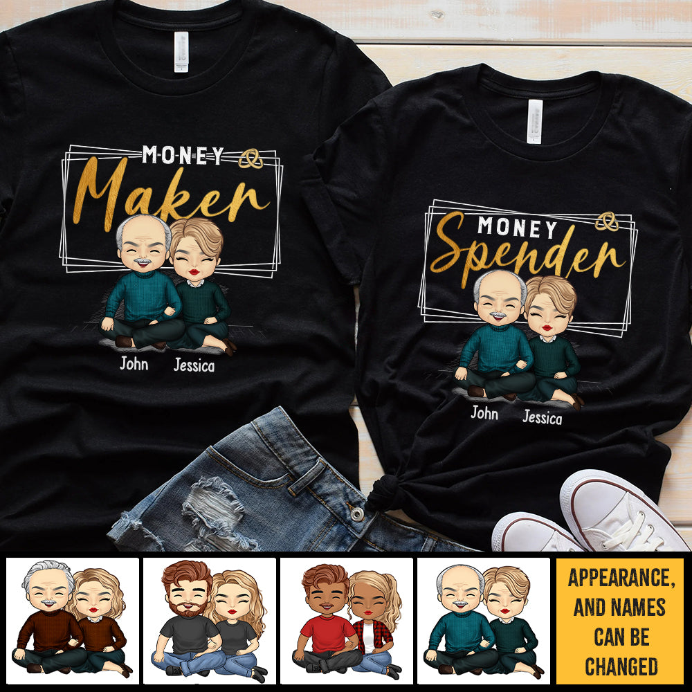 Money Maker Money Spender - Personalized Matching Couple T-Shirt - Gif -  Pawfect House