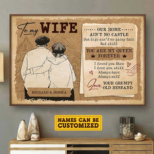 You're My Queen Forever - Personalized Horizontal Poster - Gift For Couples, Husband Wife