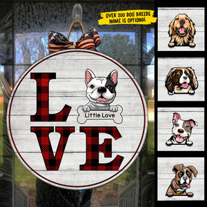 Love Dogs - Funny Personalized Dog Door Sign.