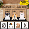 Los humanos simplemente viven aquí con nosotros Spanish - Funny Personalized Pet Decorative Mat