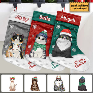 Christmas Is So Much Fun When You Are A Cat - Cat Christmas Costumes - Personalized Christmas Stocking.