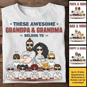 Awesome Grandpa & Grandma - Personalized Unisex T-shirt, Hoodie - Gift For Couples, Husband Wife