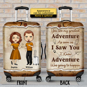 You Are My Greatest Adventure - Gift For Couples, Husband Wife - Personalized Luggage Cover