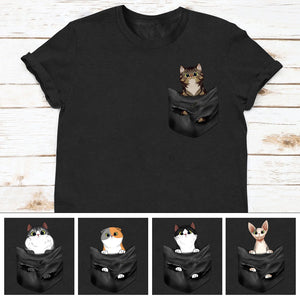 Put Your Cat In The Pocket - Personalized Unisex T-Shirt.