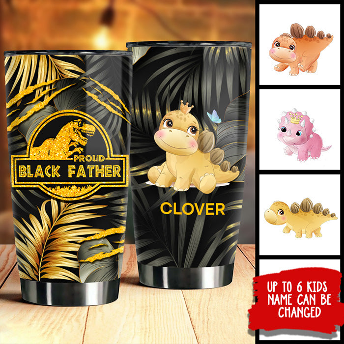 Proud Black Father - Personalized Tumbler.