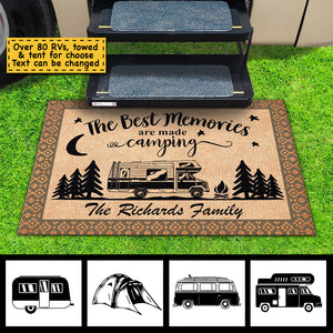 The Best Memories Are Made Camping - Personalized Decorative Mat.