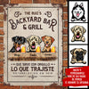 Que sirve con orgullo lo que trajiste Spanish - Funny Personalized Dog Metal Sign