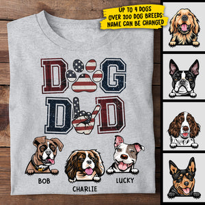 Dog Dad Rock - Gift for Dad, Personalized Unisex T-Shirt.